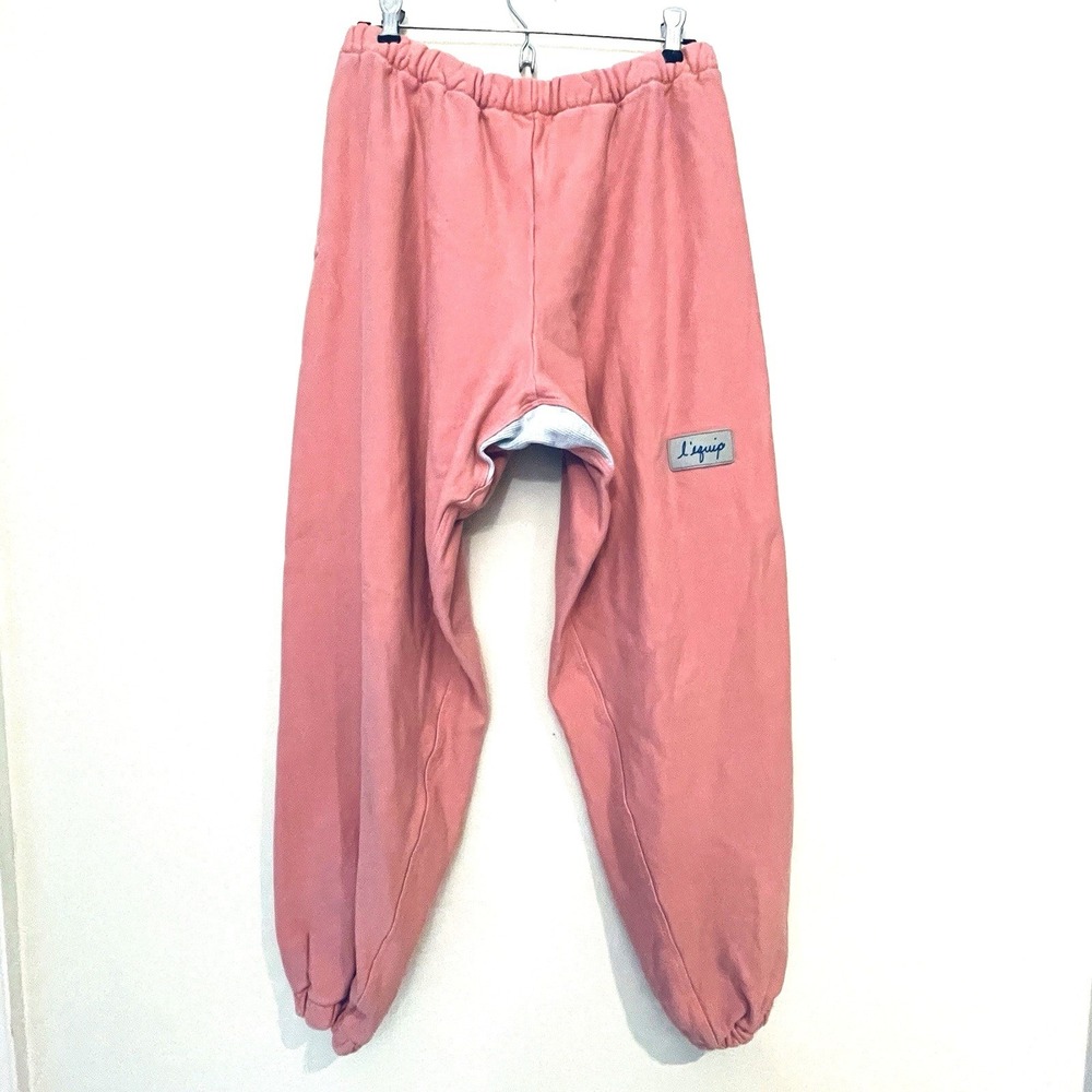 L'EQUIP Sweatpants Drop Crotch Pink  Relaxed Fit Oversized Designer  Unisex